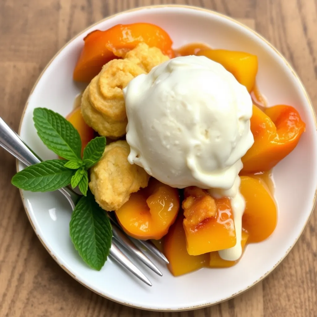 What is peach cobbler topping made of