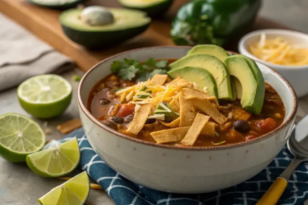 Served taco soup with Fritos