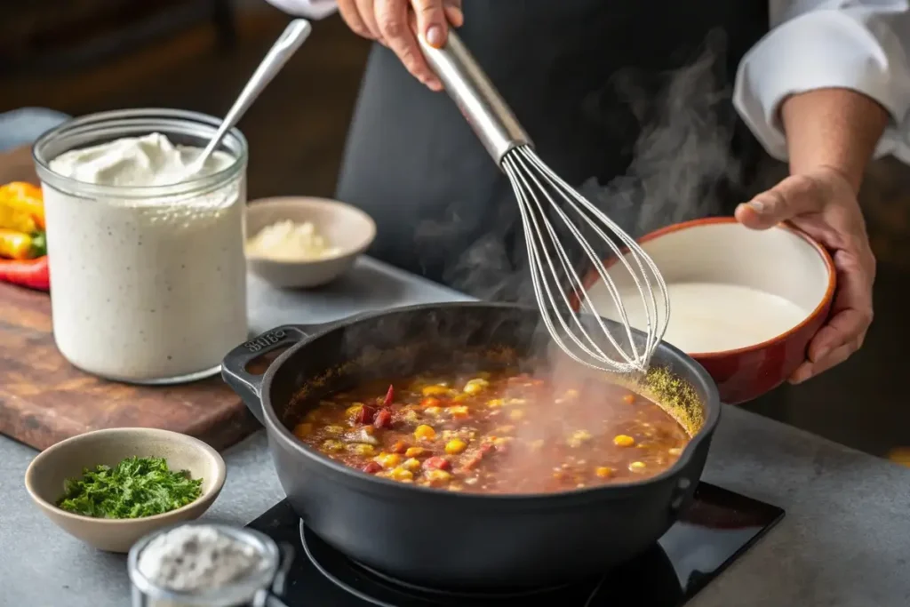 Using cornstarch to thicken taco soup