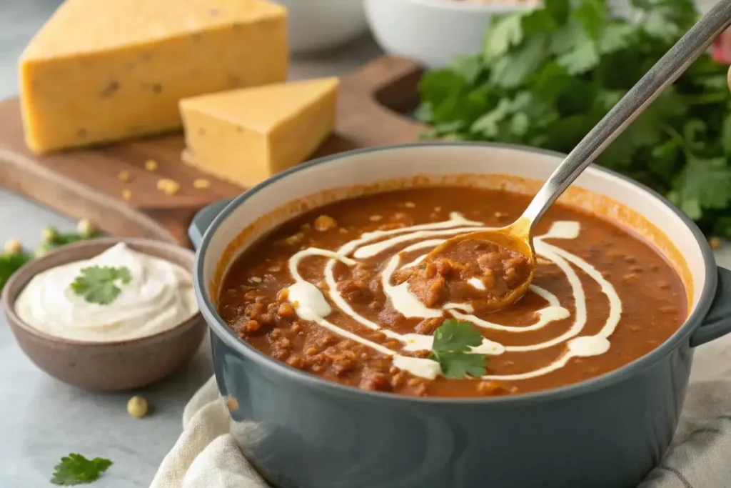 Reducing spice in taco soup with sour cream	