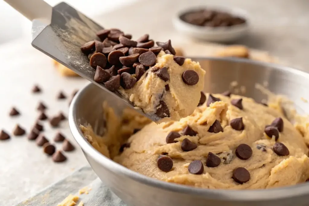 Adding chocolate chips to Crumbl cookies