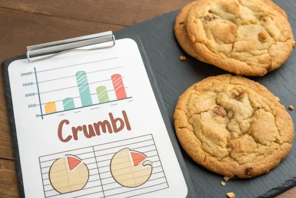 Crumbl cookie with nutritional label