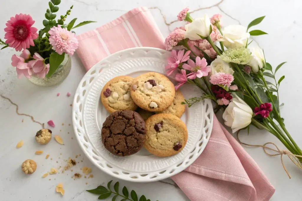 Crumbl cookies on a plate	