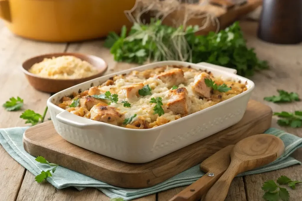 Cheesy chicken and rice casserole	