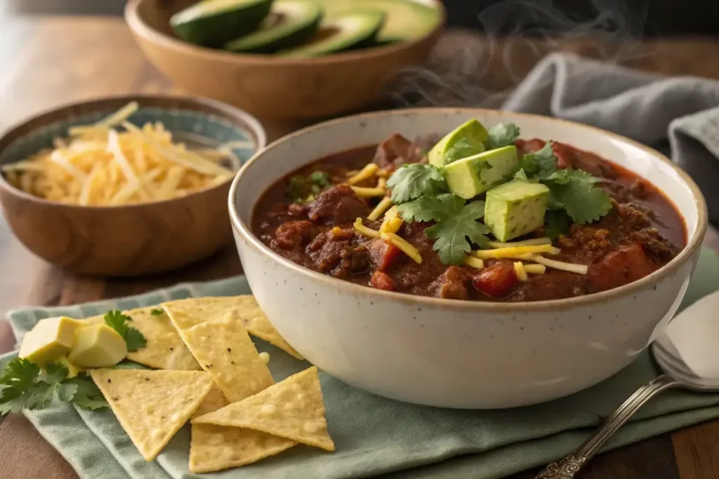 Beef chili high protein slow cooker recipe	