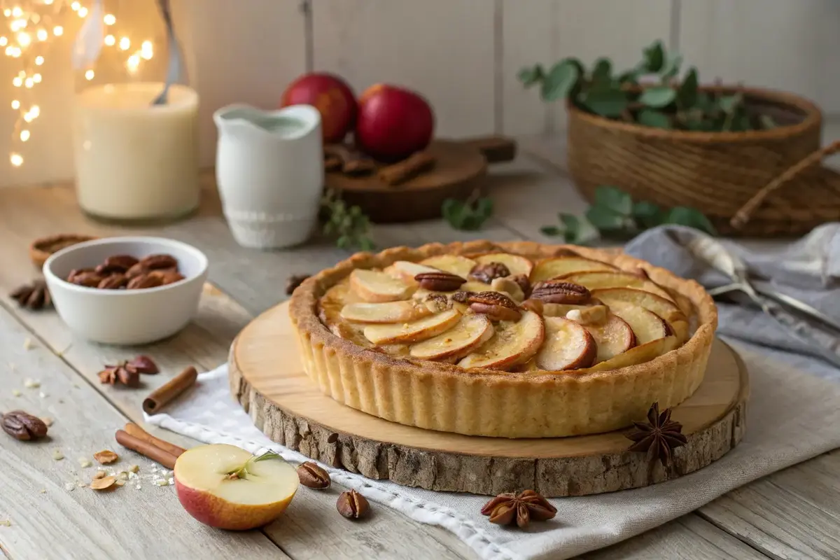 Apple and pecan danish pastry tart recipe