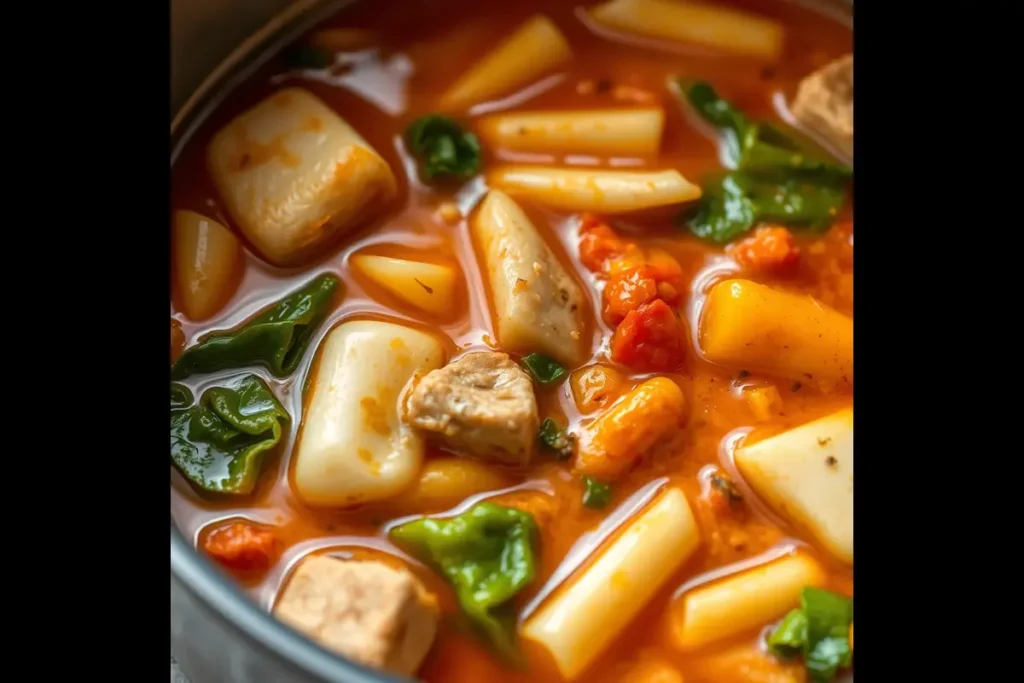 Cooking healthy Pastalaya in a pot